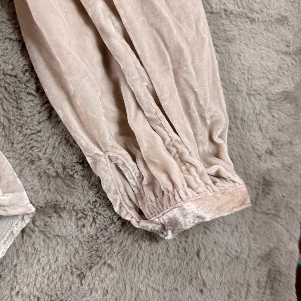We The Free Cottagecore Champagne Oversized Night Skies Velvet Shirt Boho Y2K M - Picture 12 of 12